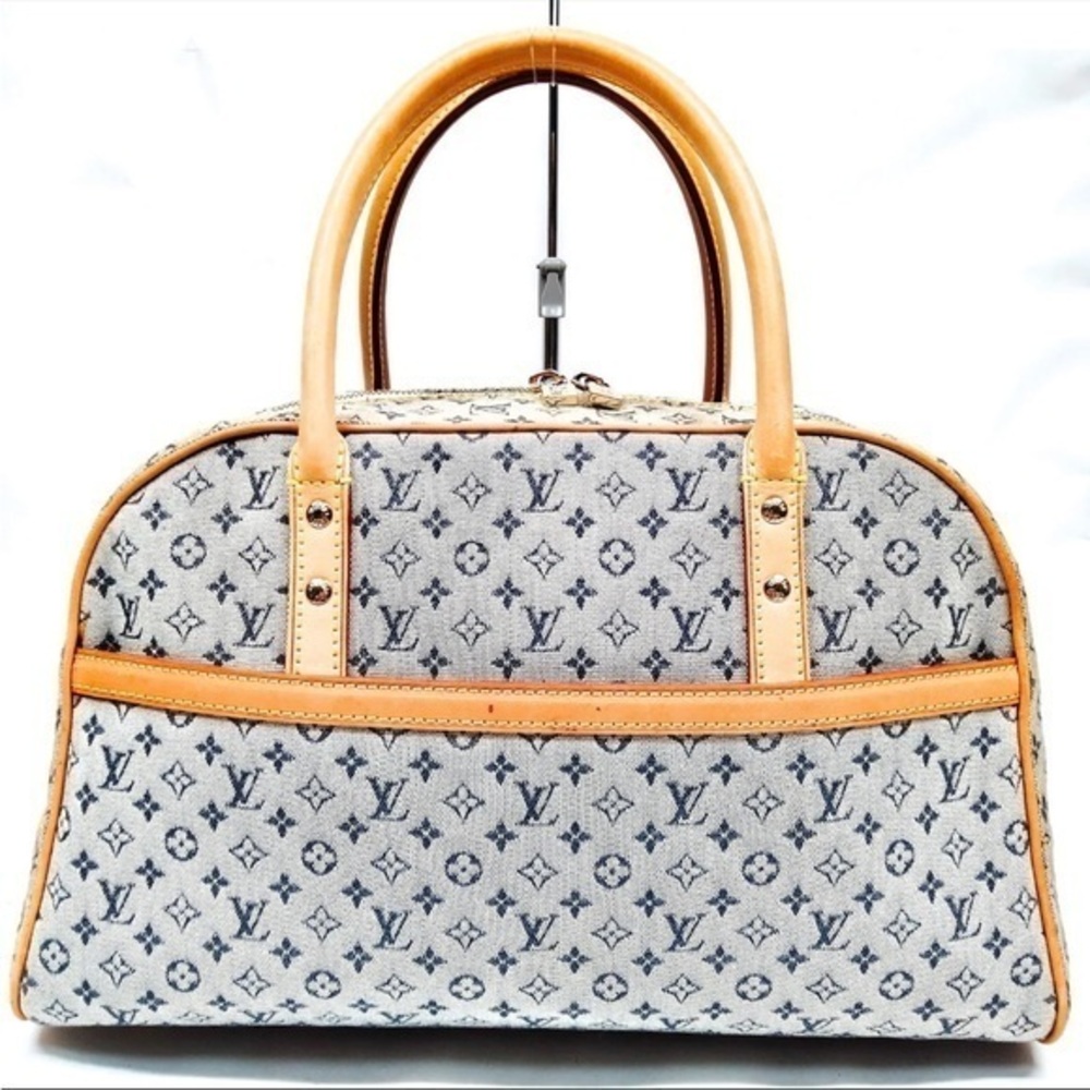 Louis Vuitton Navy x Grey Monogram Mini Lin Marie Dome Boston Bag